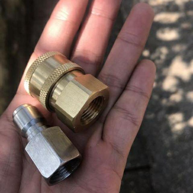 Bộ khớp bi nối nhanh dây rửa cao áp 3/8 lắp máy rửa xe công nghiệp