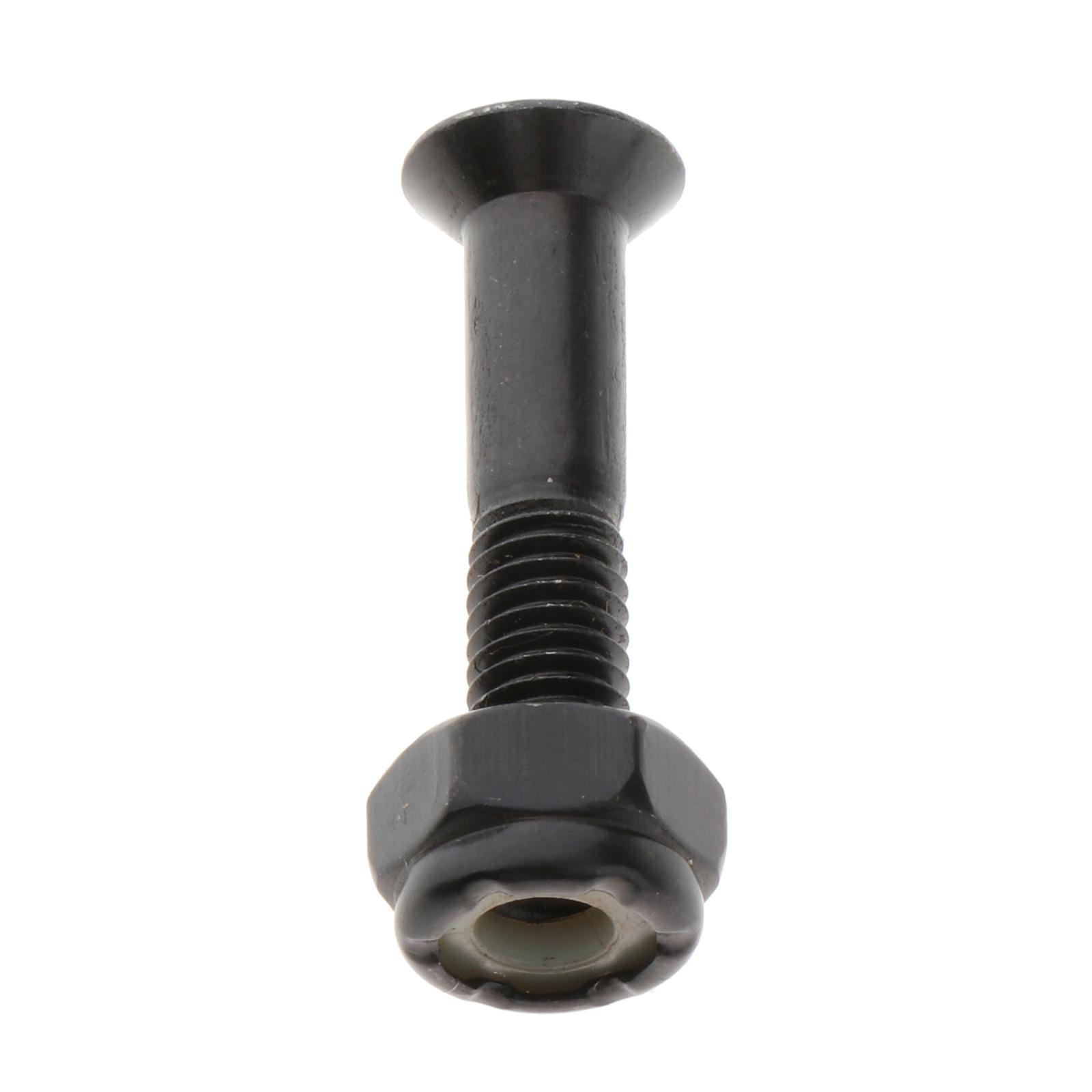 8x Longboard Skateboard Wheel Repair Hardware Screws with Wrench 1'' Black