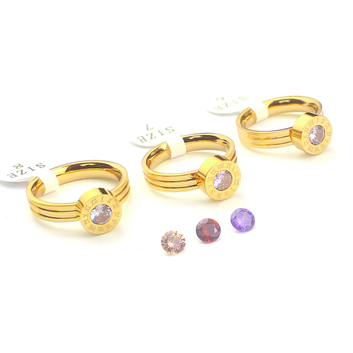 Nhẫn titan chữ số la mã thay hột được WNH570