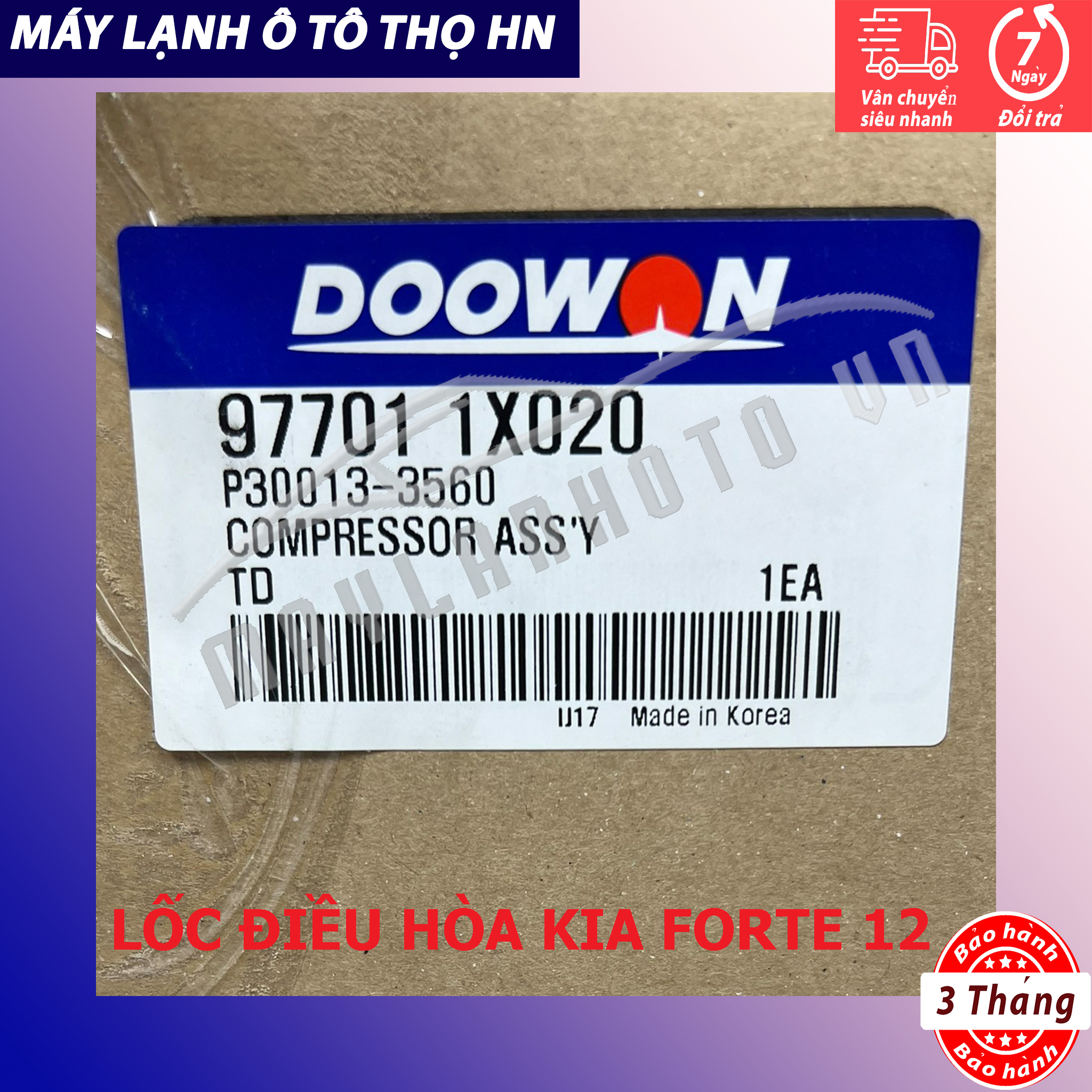 Lốc điều hòa (block,máy nén) Kia Forte 1.6 2012-2013 Hàng xịn Hàn Quốc 12 13 97701-1X020