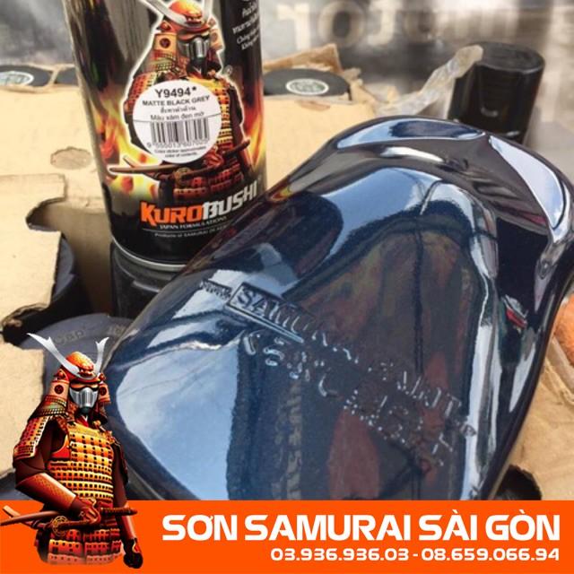 Sơn SAMURAI KUROBUSHI Y9494* MÀU XÁM ĐEN MỜ LOẠI chính hãng - Sơn phun xe máy SAMURAI SÀI GÒN