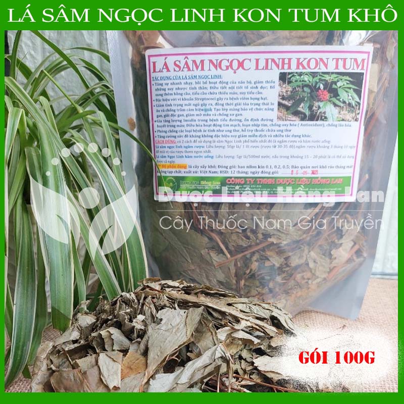 100G Lá Sâm Ngọc Linh Kon Tum sấy khô nguyên chất loại 1