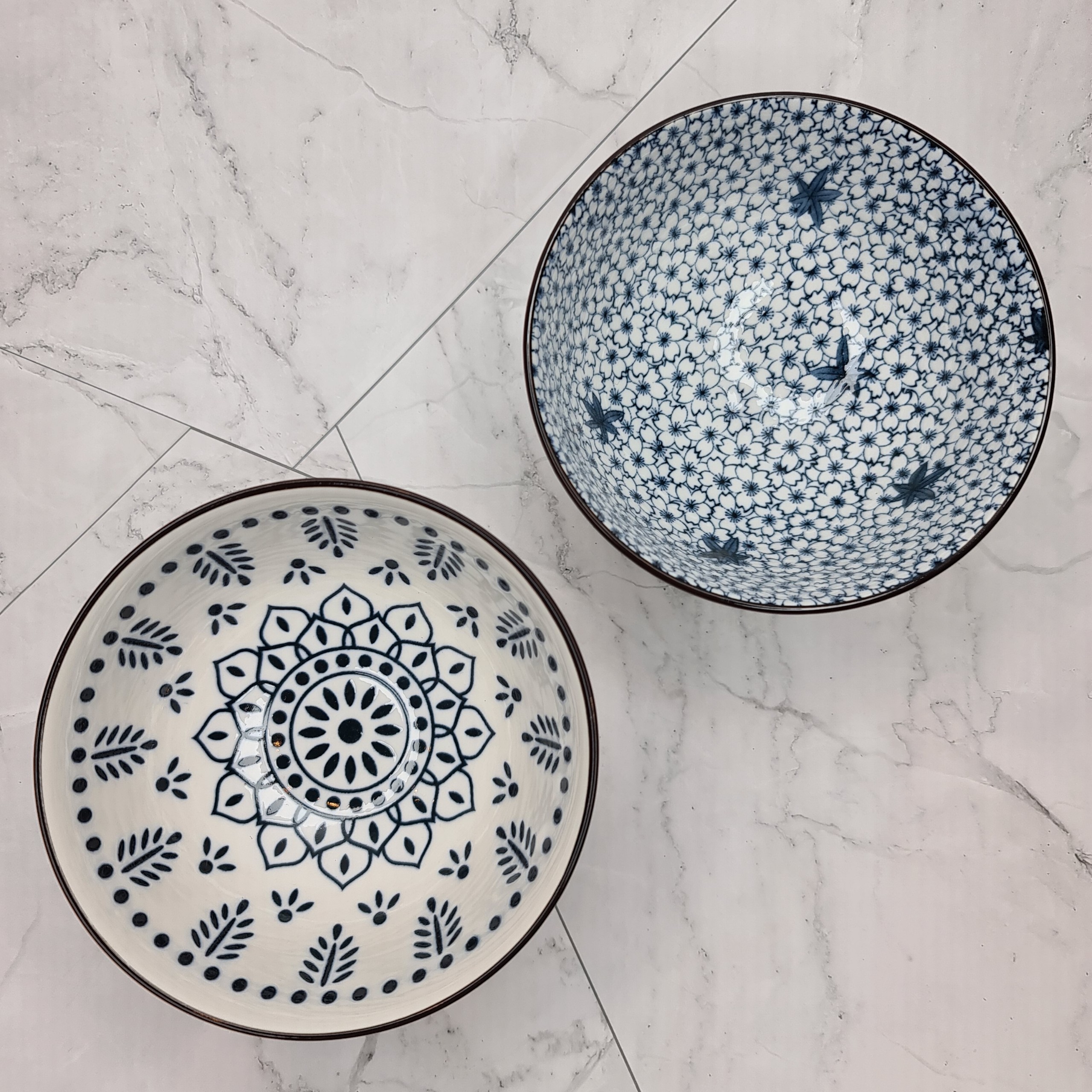 Bộ chén bát đĩa sứ Ceramic Porcelain 6 món MFA-6D (Phù hợp cho 2 người) - Tặng kèm 2 đôi đũa (Hộp quà tặng sang trọng