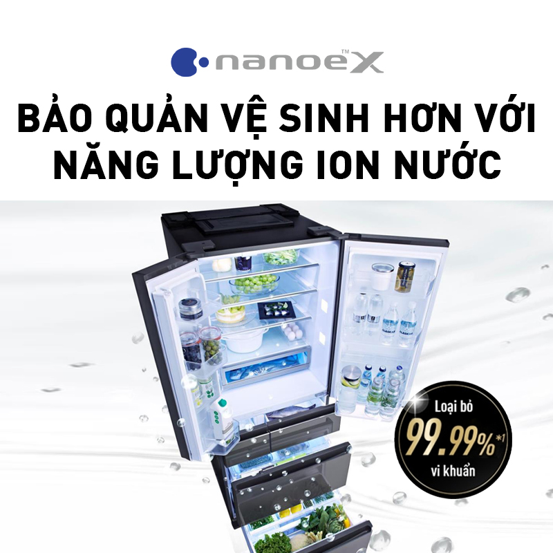 Tủ Lạnh 6 Cánh Panasonic 589 Lít NR-F603GT-X2 - Công nghệ diệt khuẩn độc quyền - Hàng chính hãng