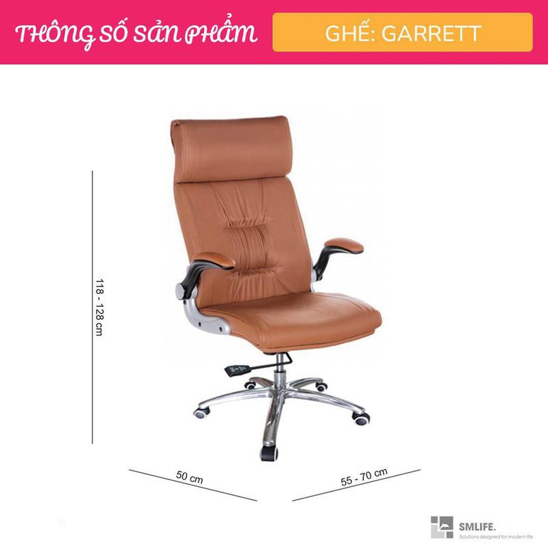 Ghế văn phòng chân xoay lưng cao bọc PU SMLIFE Garrett