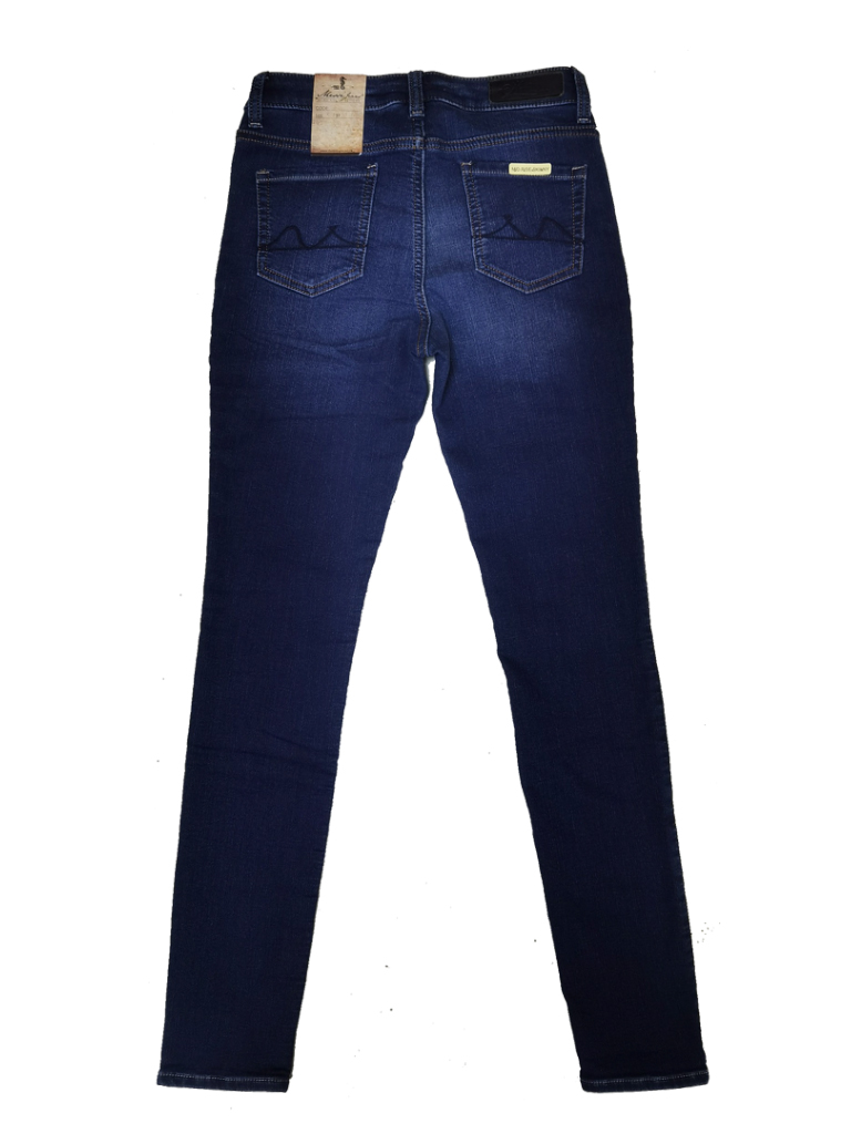 Quần jean nữ ống ôm xanh đậm wash nhẹ MESSI SJW-605-17