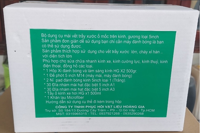 Bộ vật tư mài bóng vết trầy xước trên kính xe 5INCH M14
