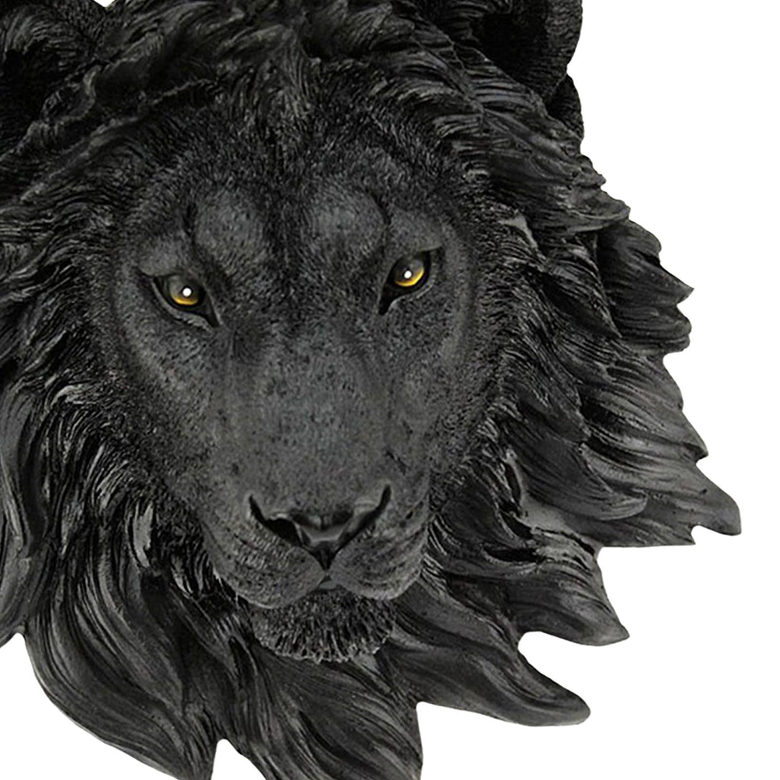 Resin Lion Head Statue, Animal Sculpture Wall Sculpture Wall Mount Gift for Home Decoration Living Room