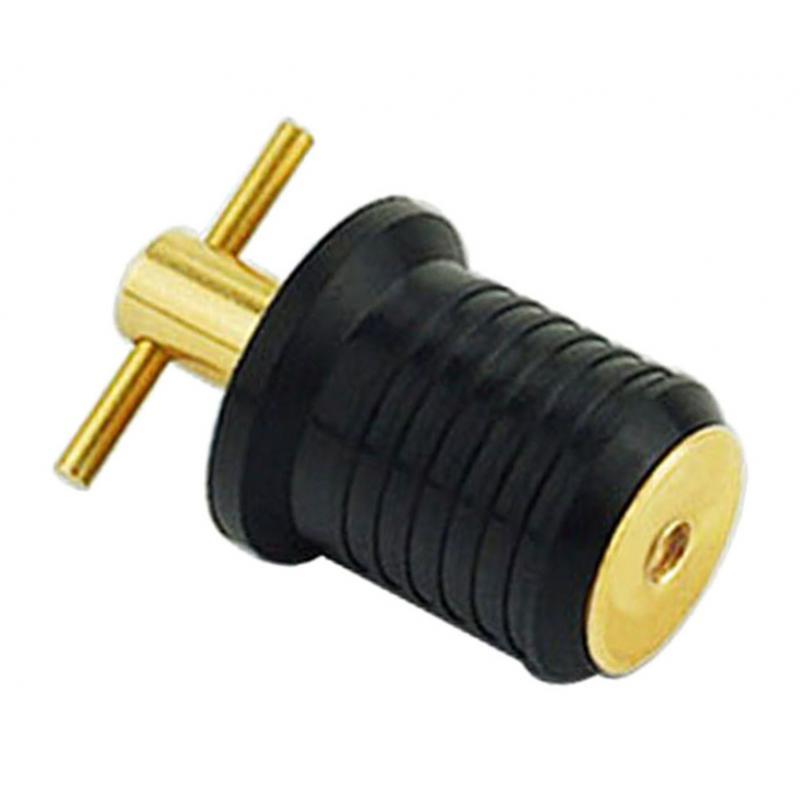 1inch Rubber Brass T-Handle -Turn Plug Hull Livewell Marine Accessories