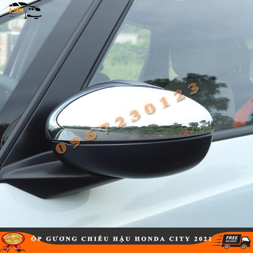 Bộ 2 Ốp Gương Chiếu Hậu cho HONDA CITY 2021 Cacbon Và Mạ Crom Chuẩn Phom Xe