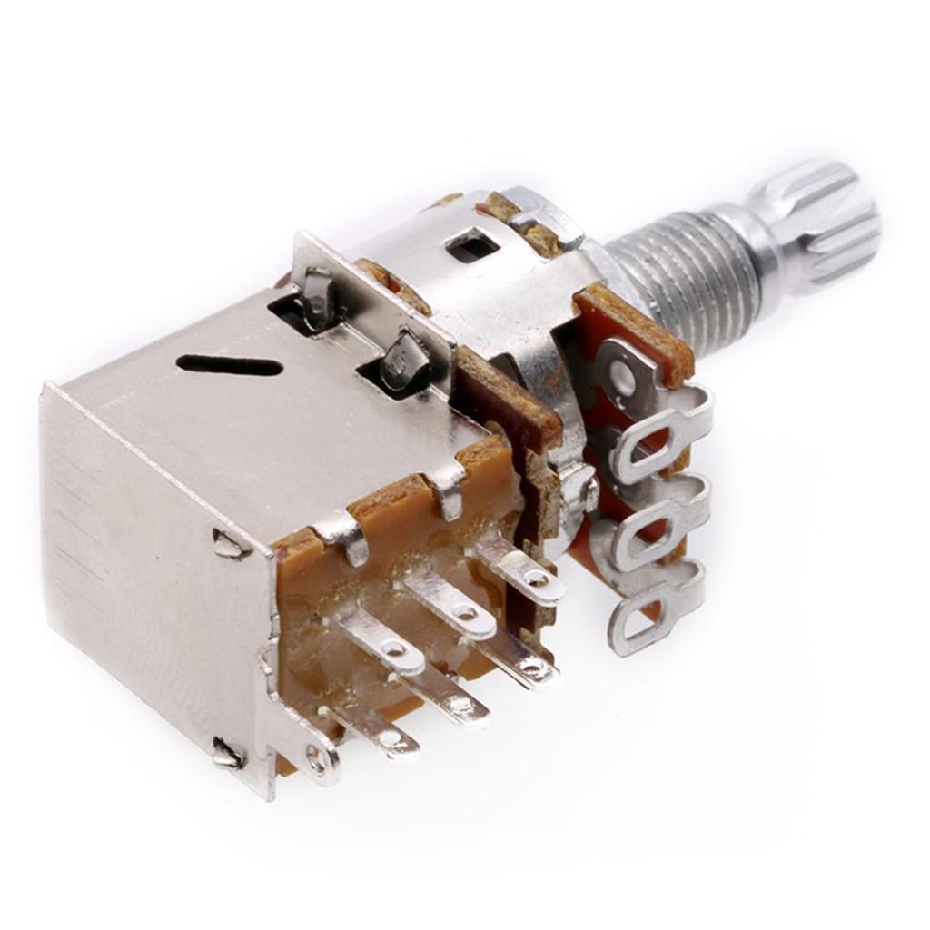 3 Pcs A500K Split Shaft Pots Potentiometer Guitar  Tone Switch DIY