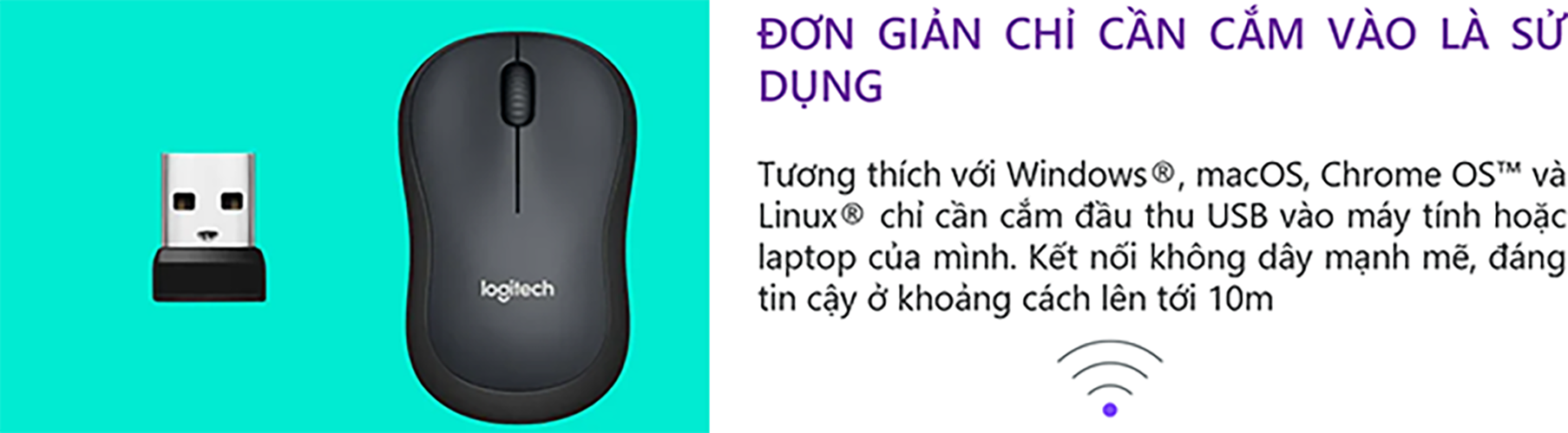 Chuột không dây Logitech M220 Silent - Hàng chính hãng