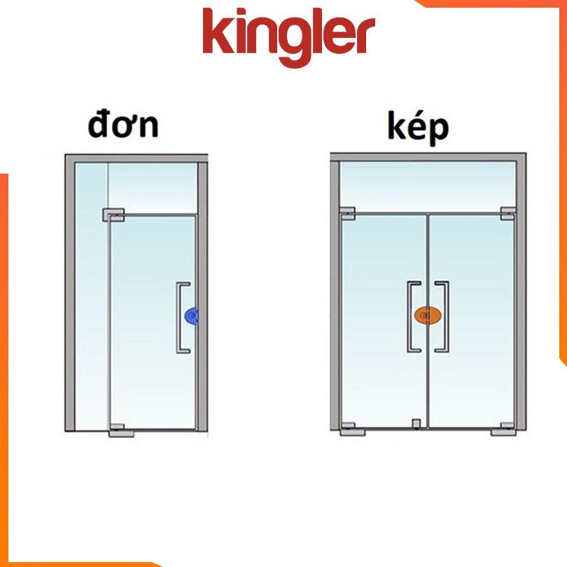 Khóa Bán Nguyệt Inox Cho Cửa Kính Cường Lực, Khóa Cửa Kính Lùa, Lắp Đặt Không Phải Khoan. Kingler 3205- 3206