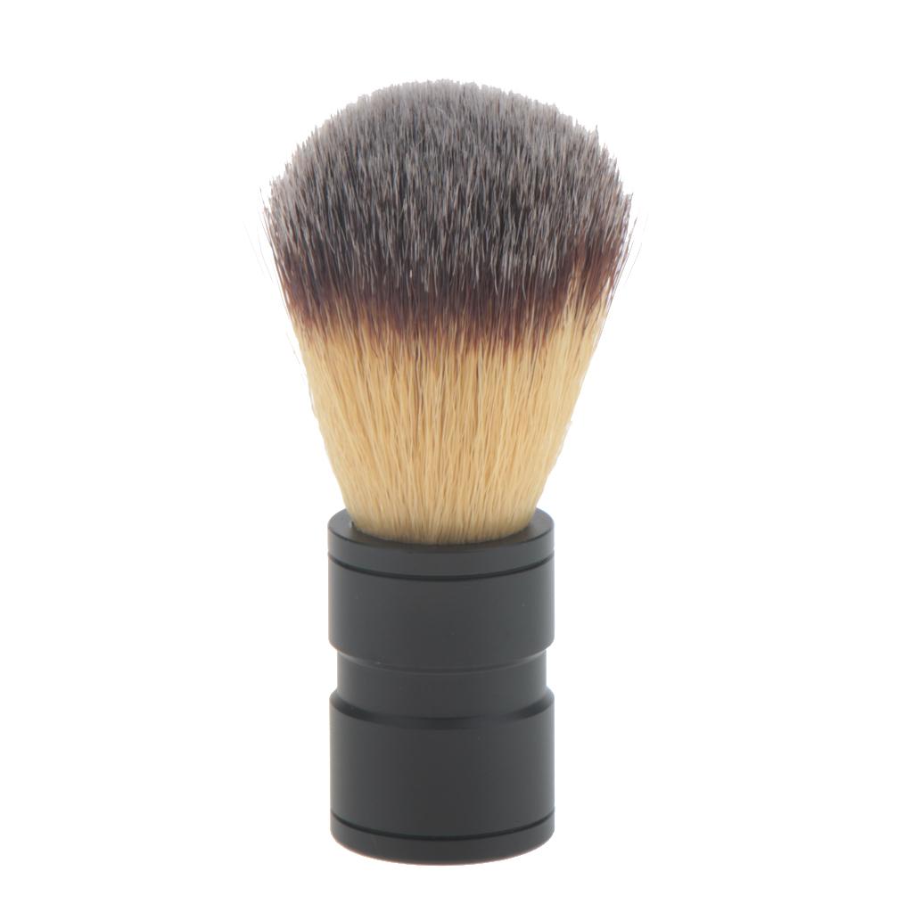 Men's Facial Shaving Nylon Hair Brush Alloy Handle Shave Tool Beard Clean
