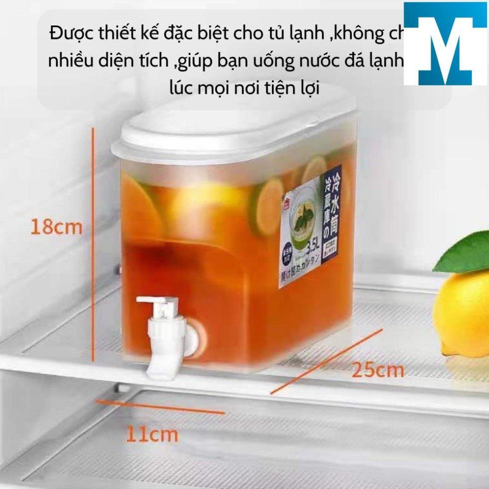 Bình Nước 3.5L Có Vòi Để Tủ Lạnh Cao Cấp, Đựng Nước Trà, Nước Trái Cây Tiện Lợi Đa Năng Ngăn Nắp
