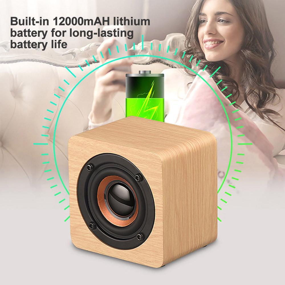 Loa Bluetooth di động mini bằng gỗ Loa siêu trầm cho điện thoại thông minh Máy tính bảng Máy tính xách tay Loa Bluetooth không dây cho điện thoại di động Màu sắc: Đỏ