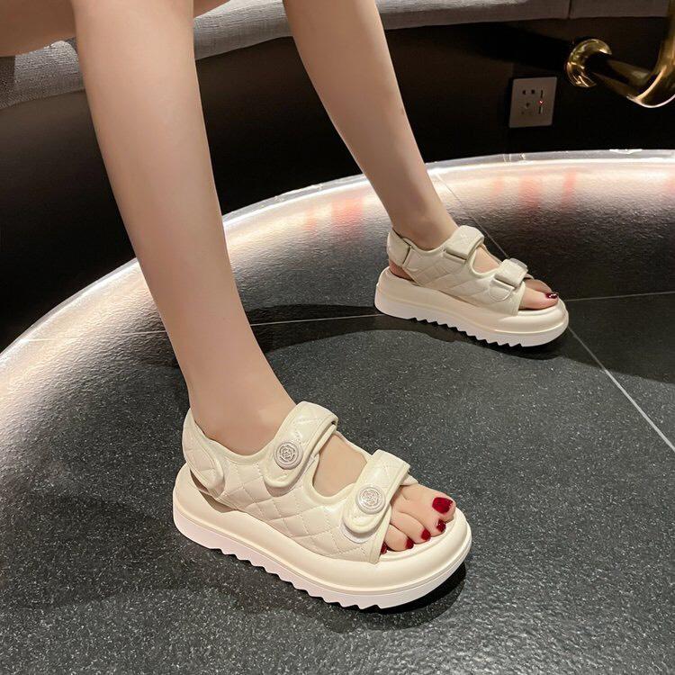 Dép SANDAL ĐỘN ĐẾ nữ hai quai da siêu hot trẻ trung năng động MSPSD019