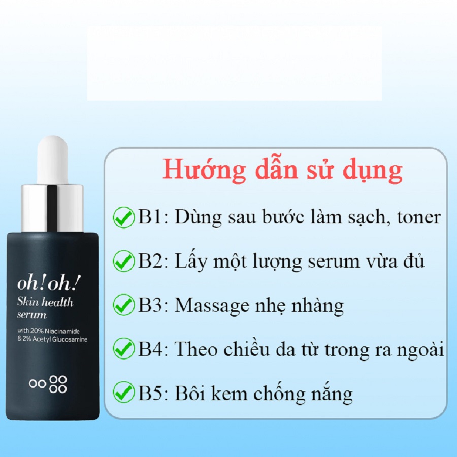 Tinh Chất Oh!Oh! 20% Niacinamide &amp; 2% Acetyl Glucosamine Dưỡng Sáng Da, Giảm Thâm Nám Chai 30ml