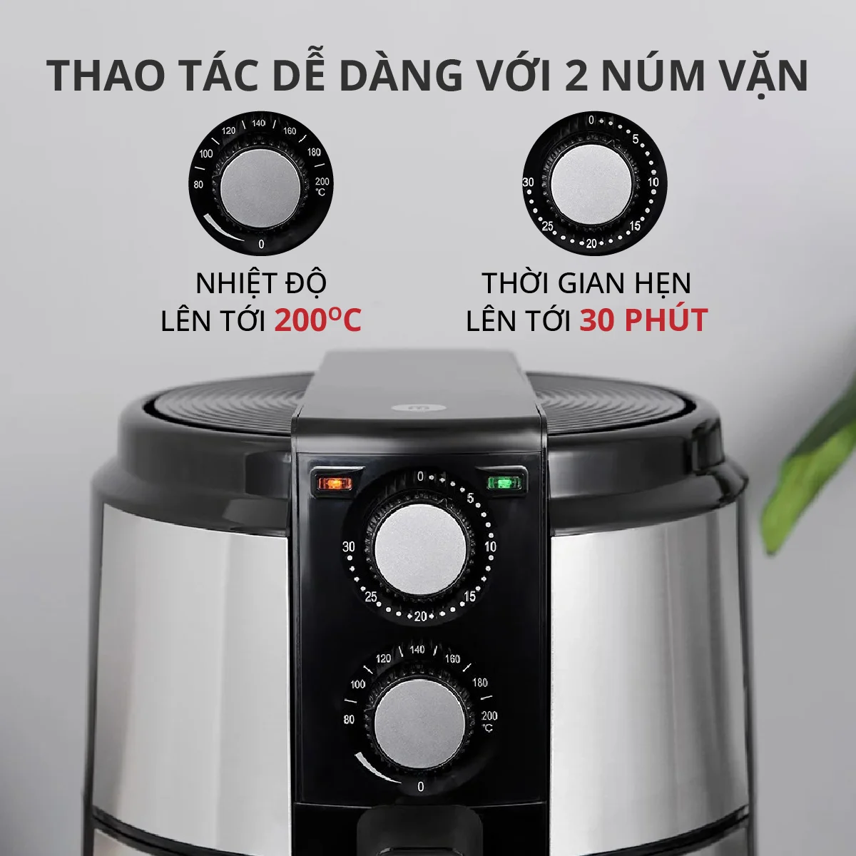 Nồi chiên không dầu vỏ kim loại Mishio MK220 5L - Hàng chính hãng