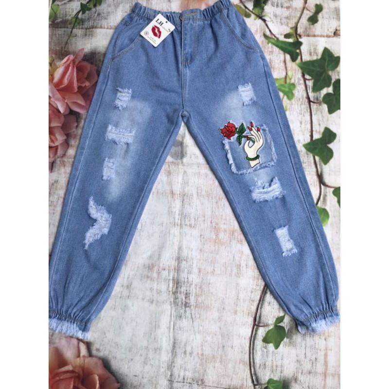 Combo 5 quần baggy jeans 9 tấc hình xinh