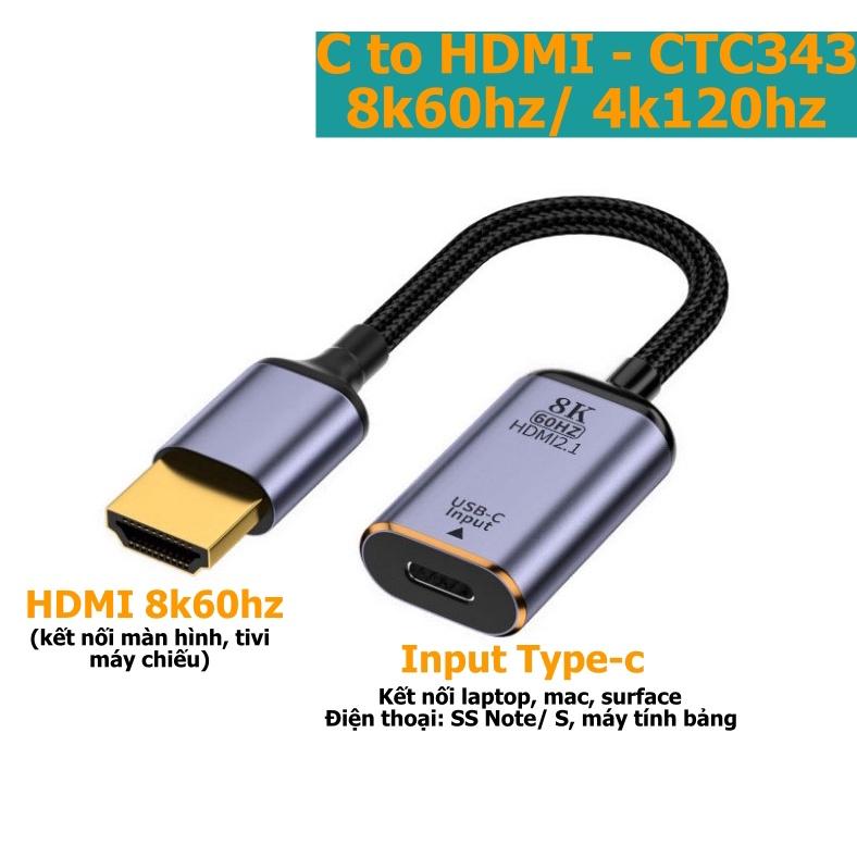 Đầu chuyển Usb Type-c từ laptop, Táo Air/ Pro M1 ra HDMI/ Displayport trên màn hình hỗ trợ 4k60hz