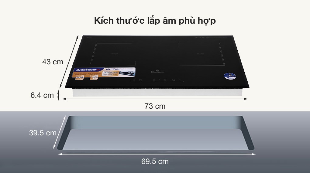 Bếp Âm Từ Đôi Inverter Bluestone ICB-6833 (4000W) - Hàng chính hãng