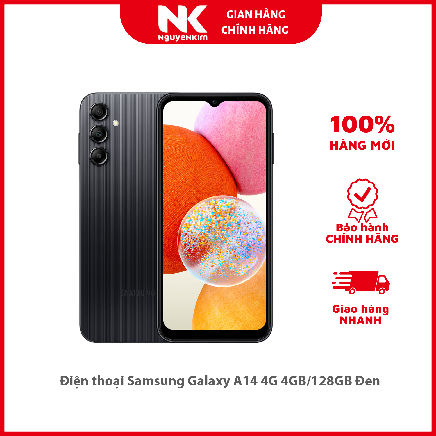 Điện thoại Samsung Galaxy A14 4G 4GB/64GB Đen - Hàng chính hãng