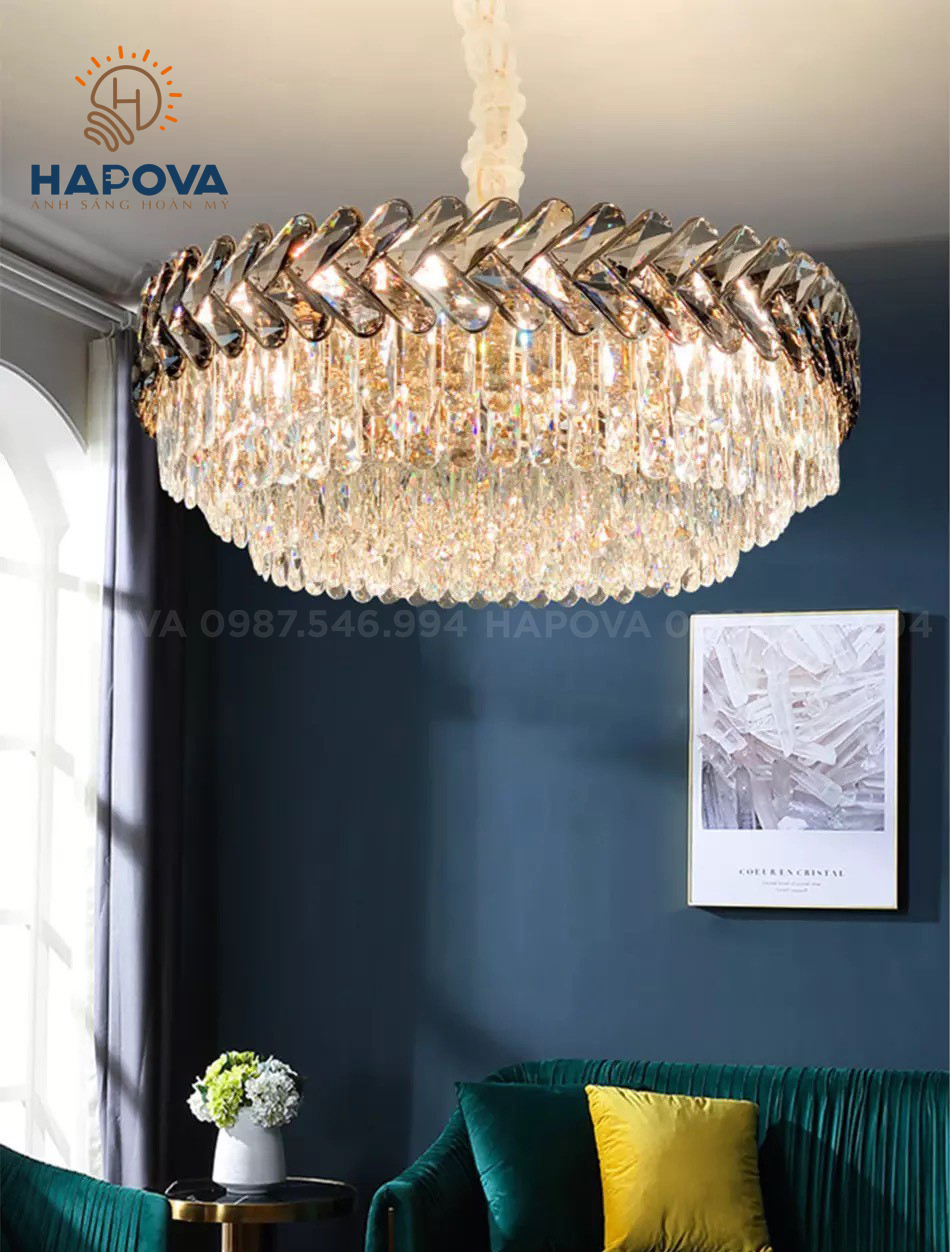 Đèn chùm pha lê cao cấp DCH 2187 đường kính 800mm Kèm bóng LED chuyên dụng
