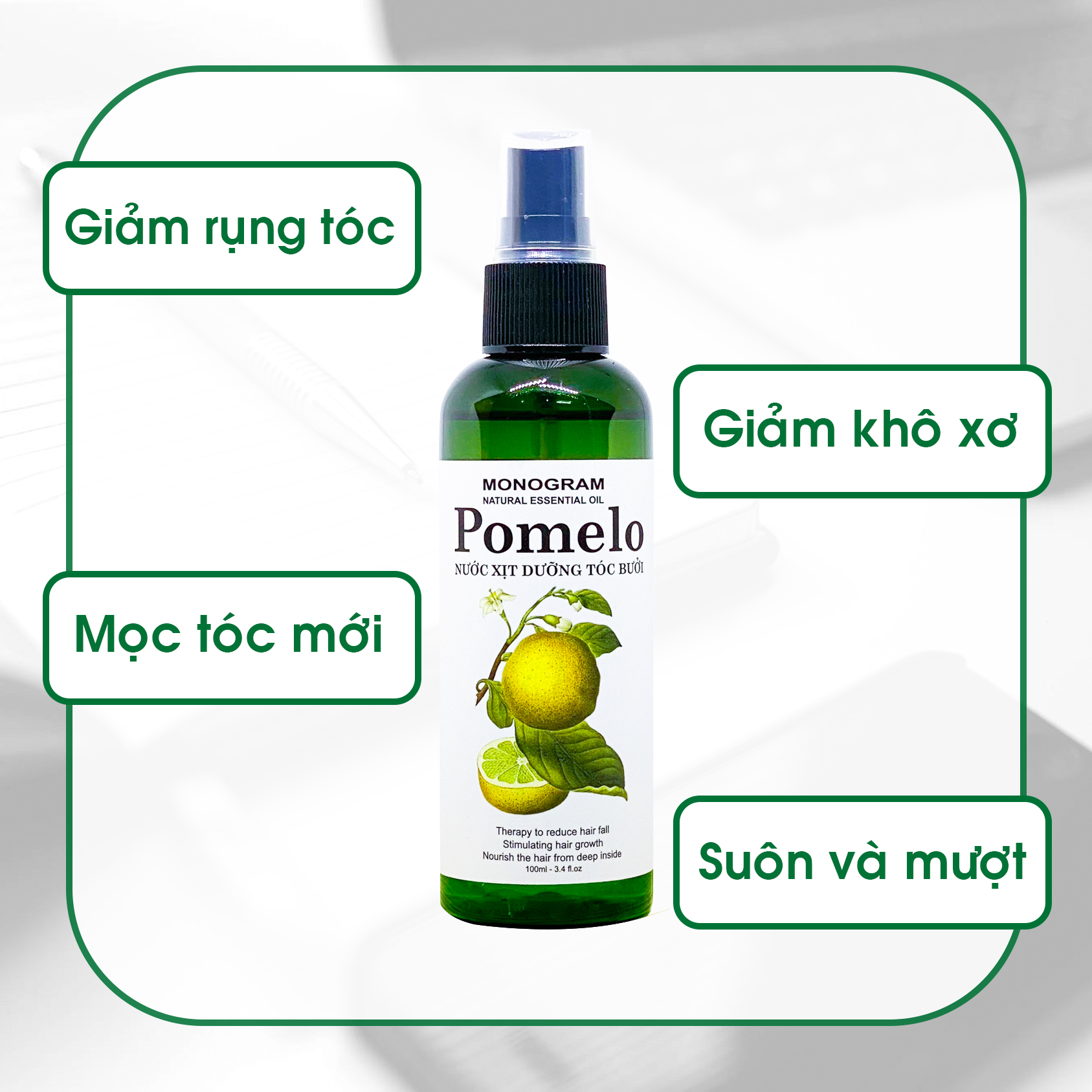 Nước xịt dưỡng tóc bưởi POMELO gúp giảm rụng, phục hồi hư tổn 100ml