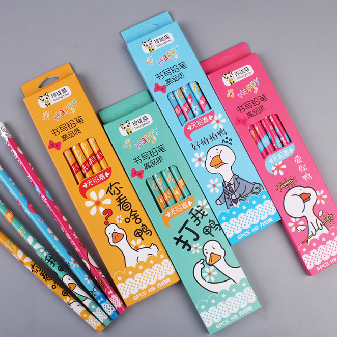Set 6 Bút Chì Chuốt Cao Cấp Bằng Gỗ Cho Bé