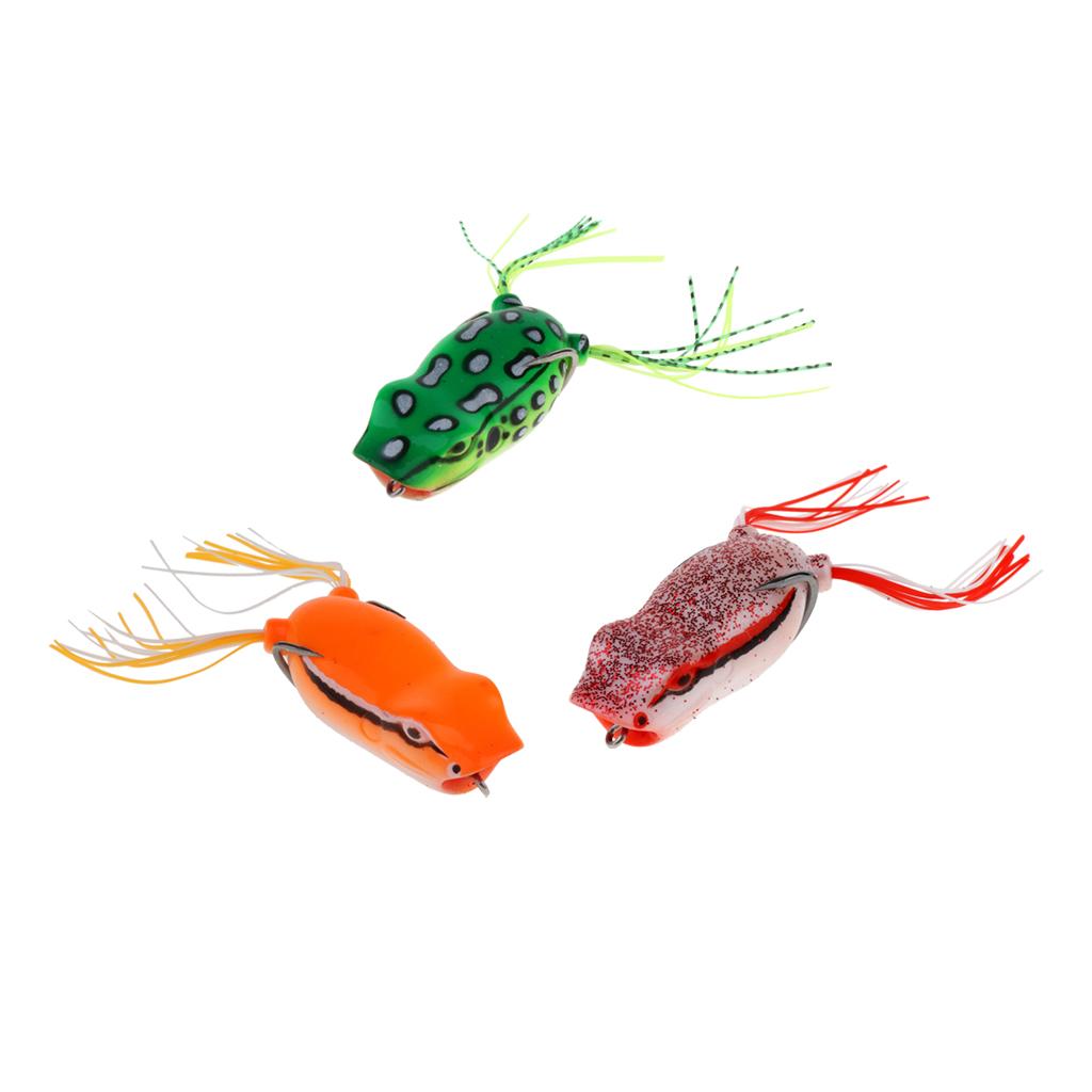 Lifelike Topwater Frog Fishing Lure Soft Crankbaits Hook Baits for Bass Pike
