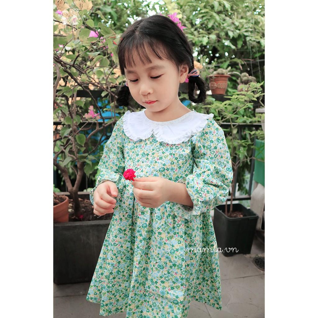 Đầm hoa dài tay 1 lớp nhẹ nhàng cho Bé gái