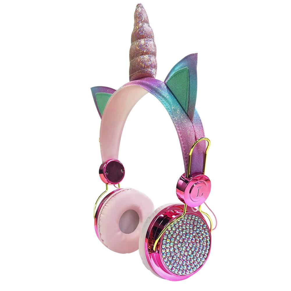 Dễ Thương Kỳ Lân Có Dây Tai Nghe Có Micro Bé Gái Daugther Nhạc Stereo Tai Nghe Máy Tính Di Động Điện Thoại Game Thủ Tai Nghe Trẻ Em Quà Tặng
