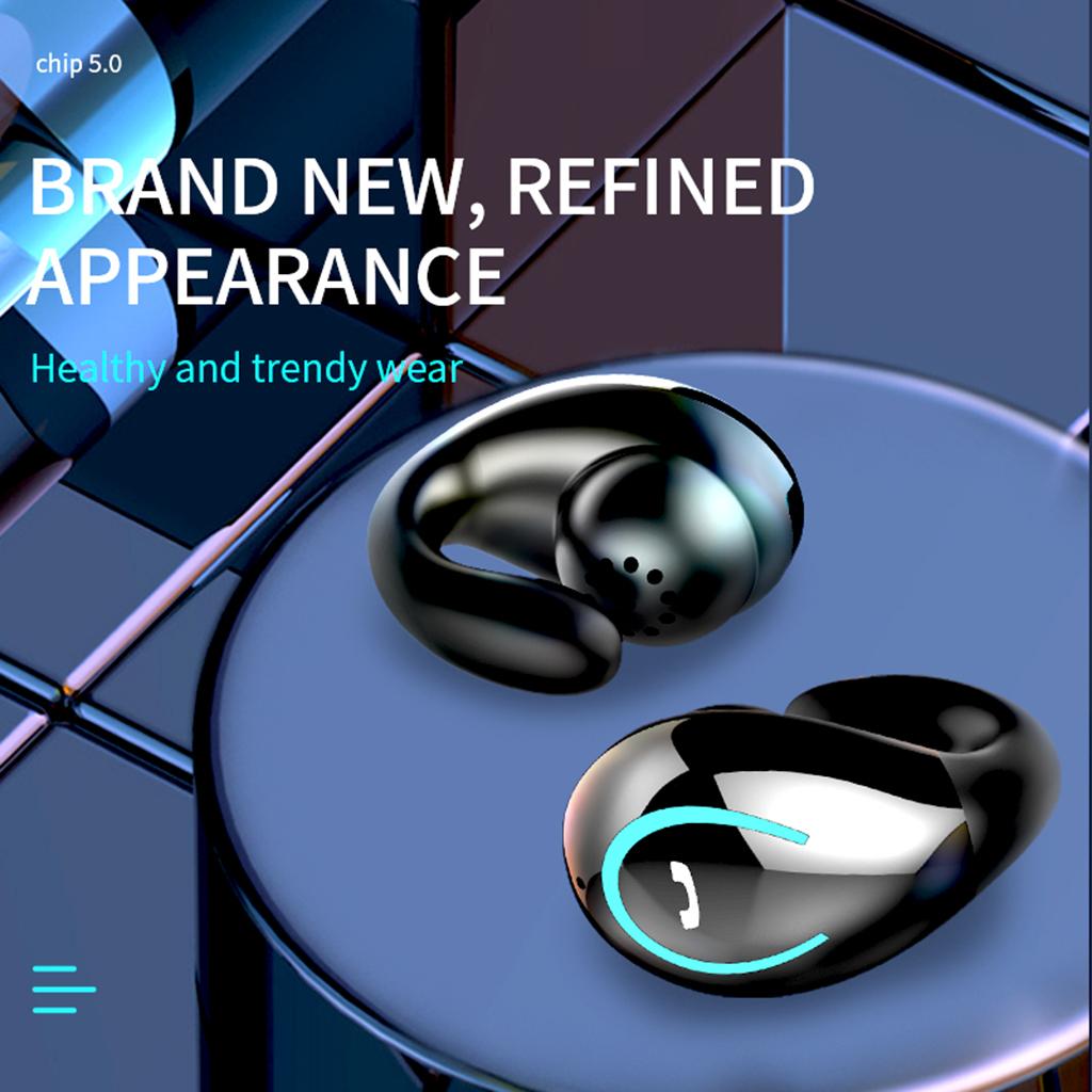 Single Wireless Earbud, Bluetooth 5.0 Earbuds Headphone, Ear Clip Headphones with Mic, Deep Bass, Touch Control, for Sport