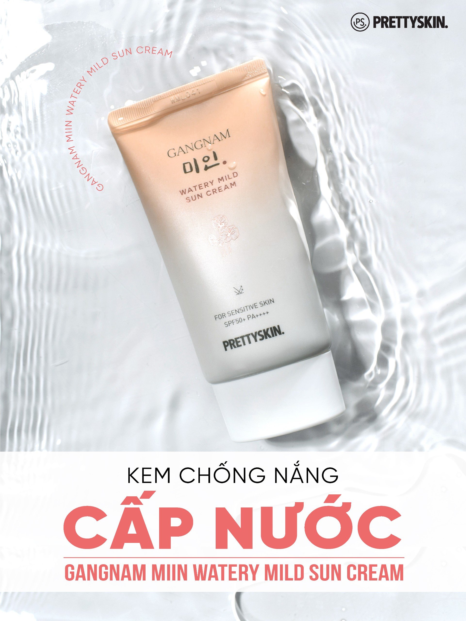 Kem chống nắng cấp nước dành cho da khô Pretty Skin Gangnnam Min Watery Mild Sun Cream