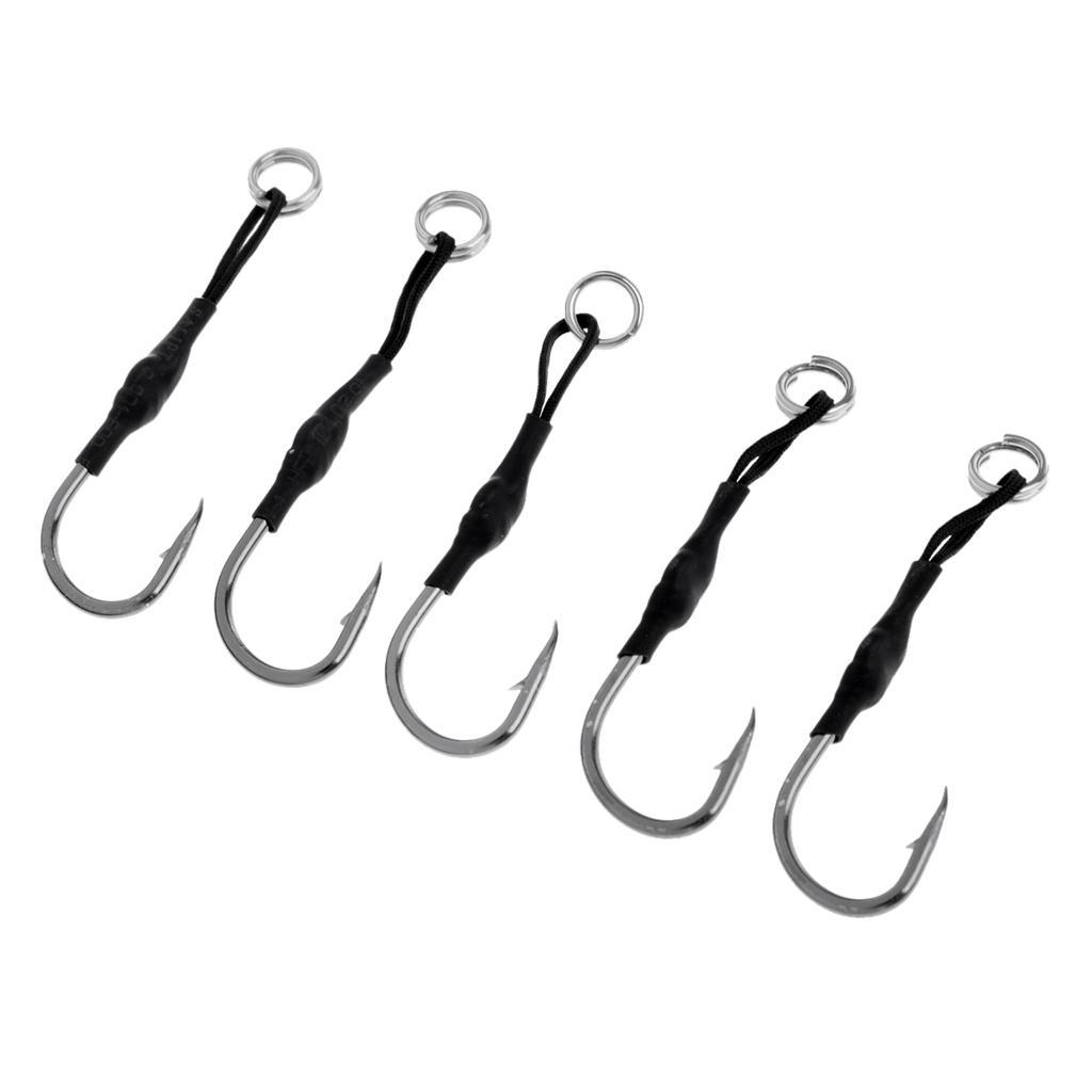 5pcs Assist Hook Jig Fishing Hook Lead Fish Hooks Multi-size