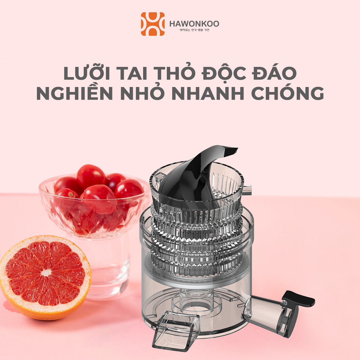 Máy Ép Chậm HAWONKOO SJH-001 150W 550ML Hàng Chính Hãng Bảo Hành 12 Tháng - Thương Hiệu Hàn Quốc