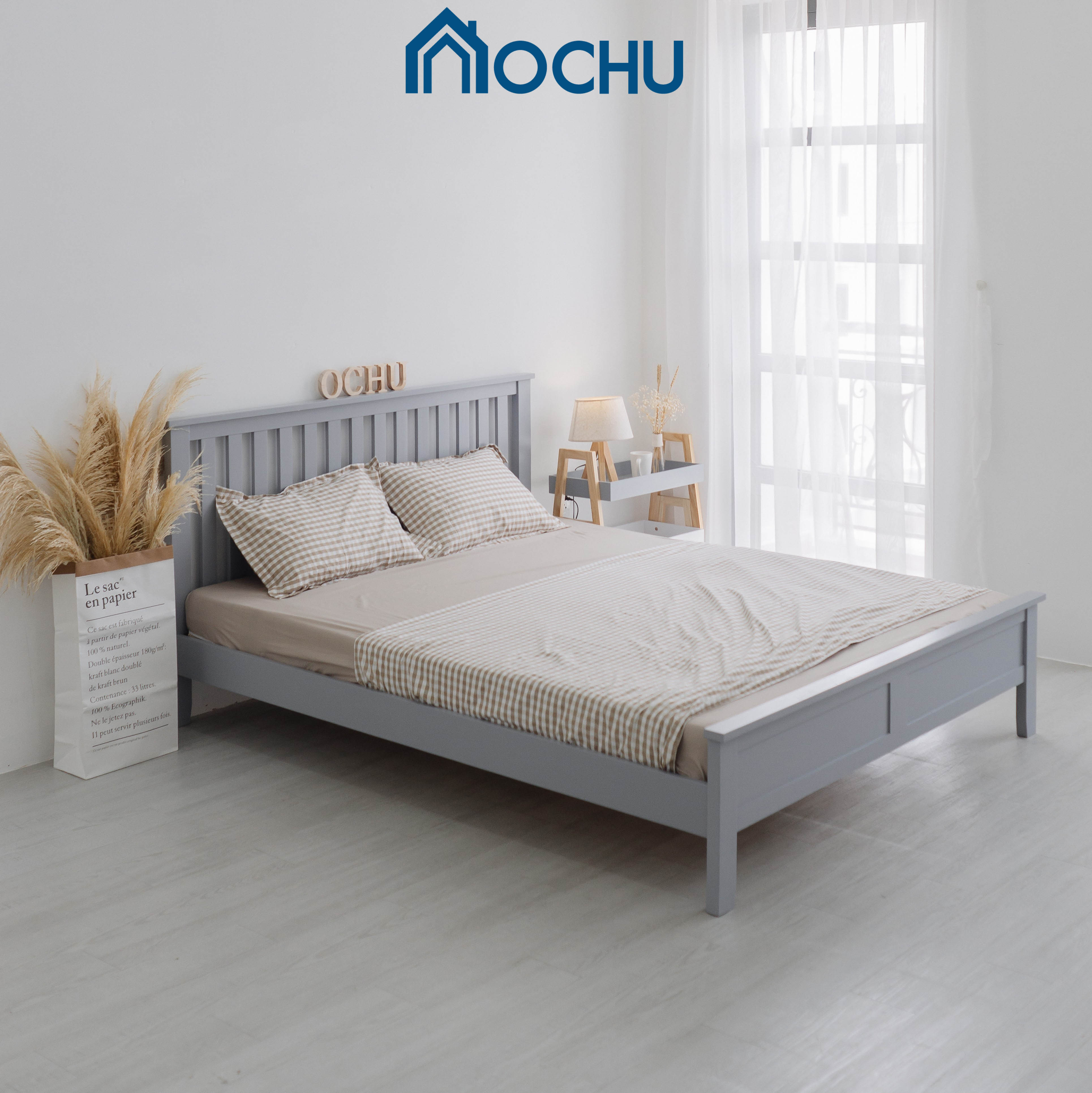 Giường Ngủ Gỗ Thông OCHU - Bernie Bed - Grey