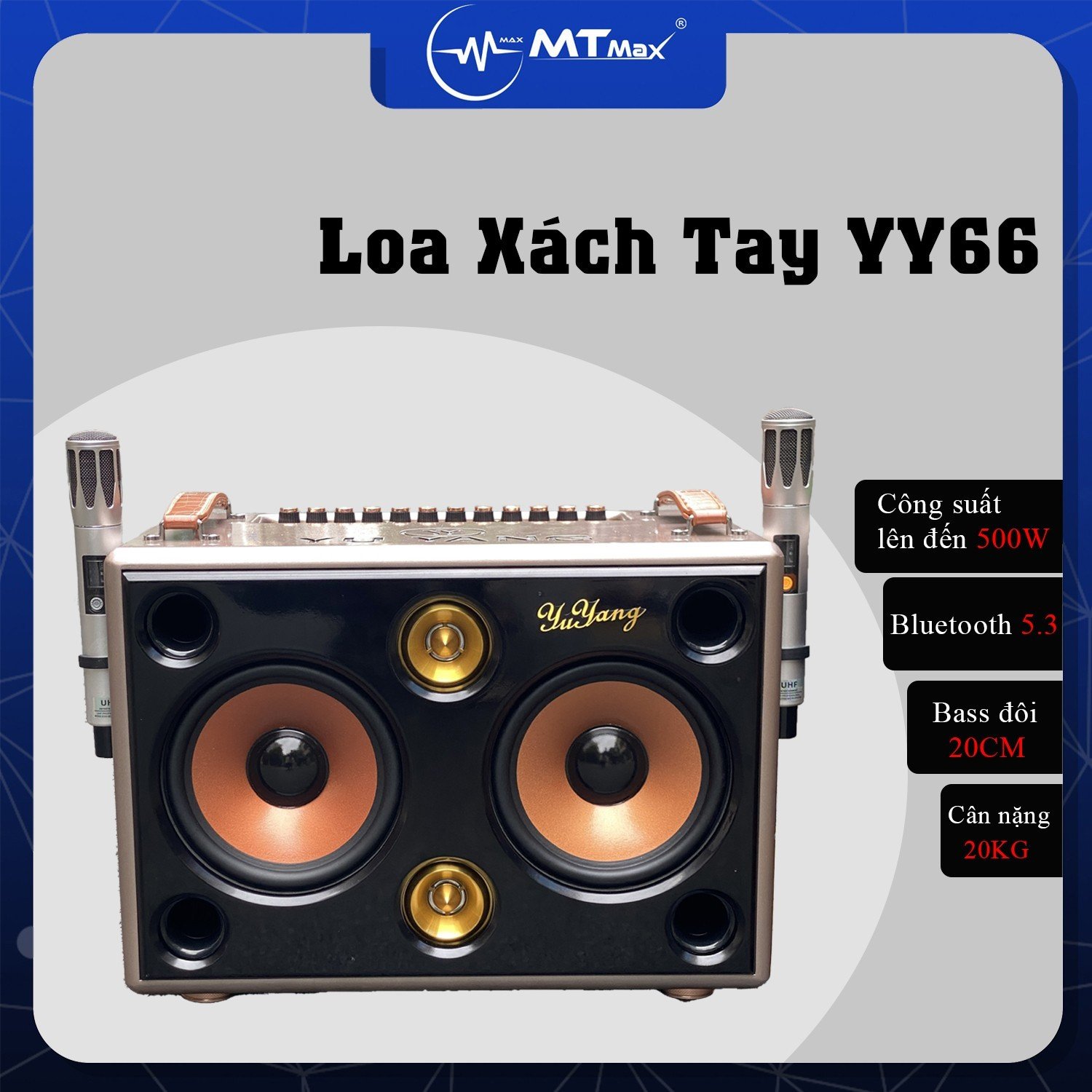 Loa Xách Tay YUYANG YY66, Công Suất 250-500W, Kết Nối Tiện Lợi Bluetooth 5.3 Hàng Chính Hãng Bảo Hàng 12 Tháng