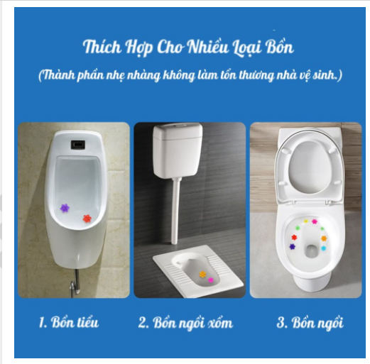 Gel thơm khử mùi diệt khuẩn toilet, Gel dính bồn cầu làm sạch lavabo dạng thạch hình bông hoa có 6 mùi thơm - Táo