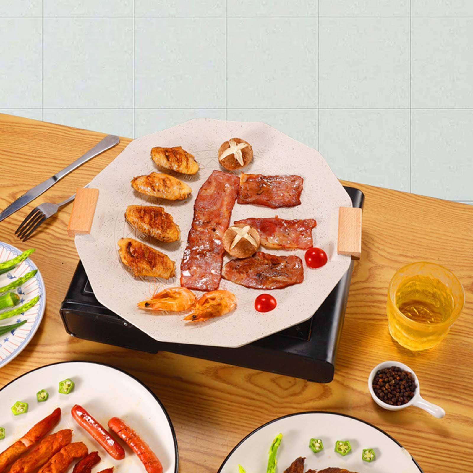 Korean Style Barbecue Grill Pan 34cm Easily Clean Indoor Outdoor Use Round