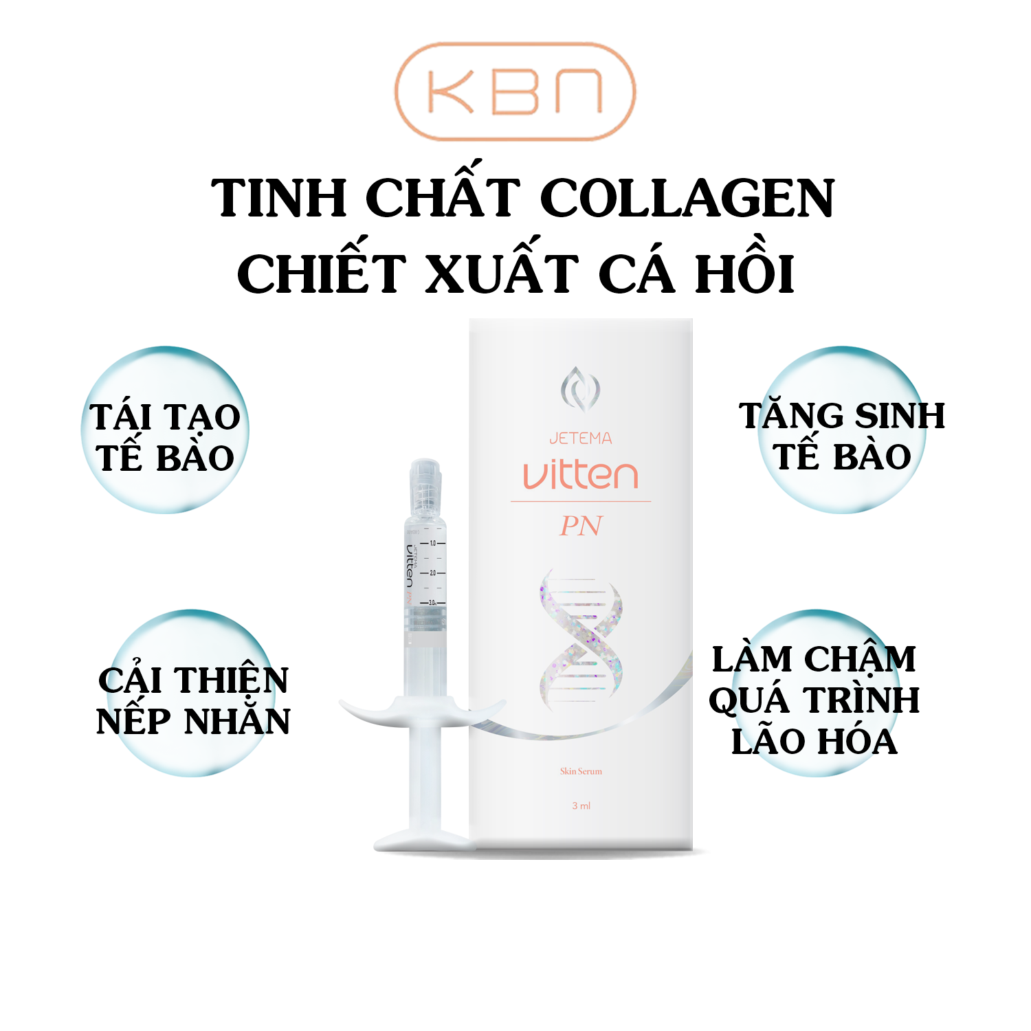 Tinh Chất Collagen Vitten PN JETEMA Hàn Quốc Chiết Xuất Từ Cá Hồi Giúp Tái Tạo Da Hiệu Quả (1 ỐNG 3ML) (Hàng Chính Hãng)