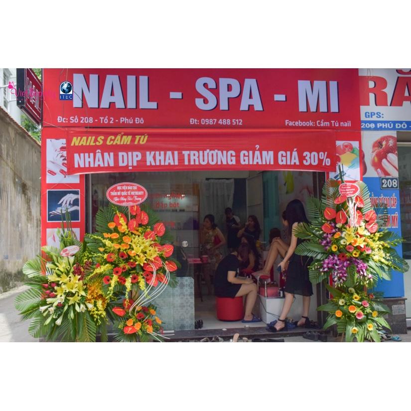 Băng rôn khai trương - In kỹ thuật số trên Loại vải bạt, đơn giá theo mét dài và theo khổ rộng.
