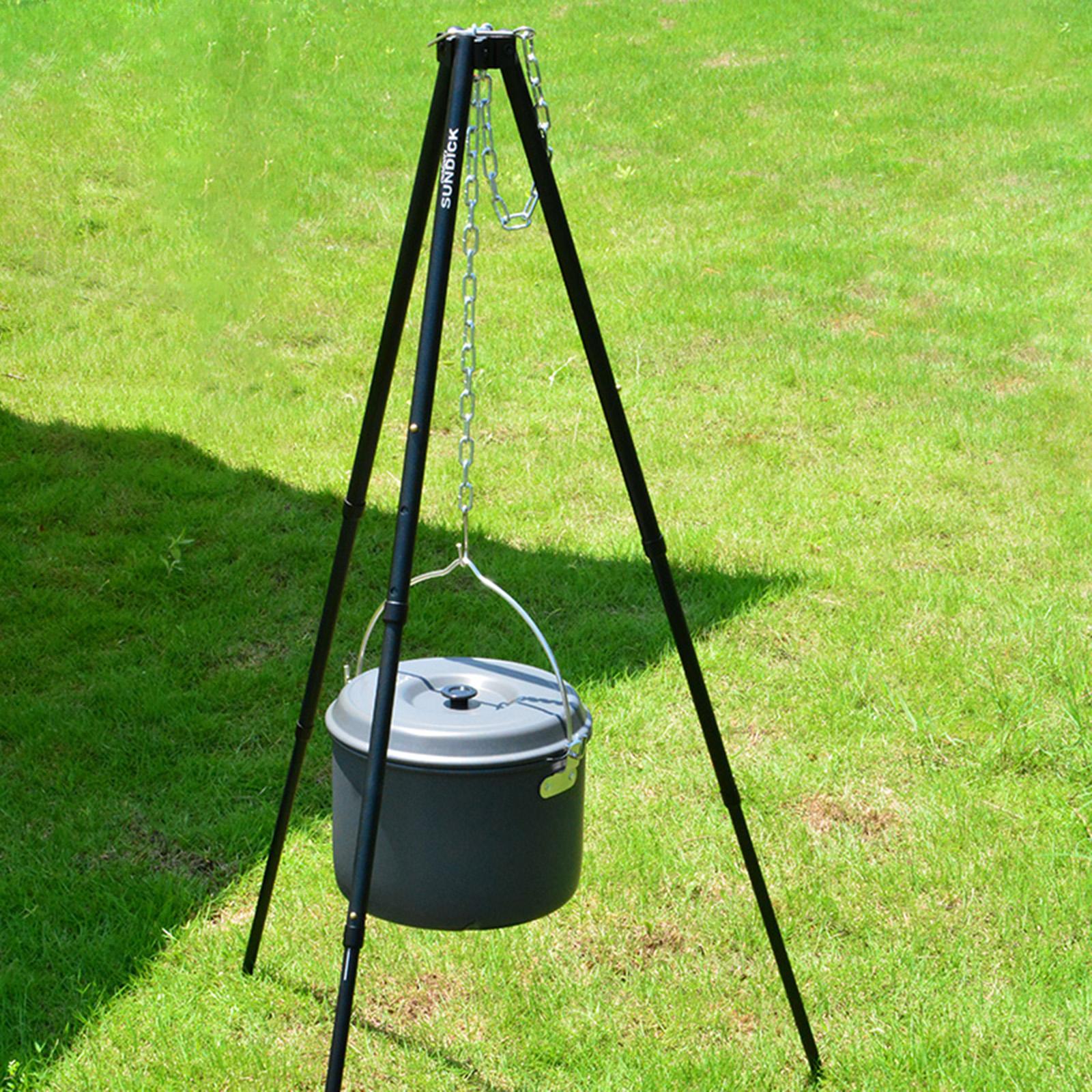 Camping Grill Tripod Outdoor Hanging Cooking Pot Stove Holder Picnic Tools
