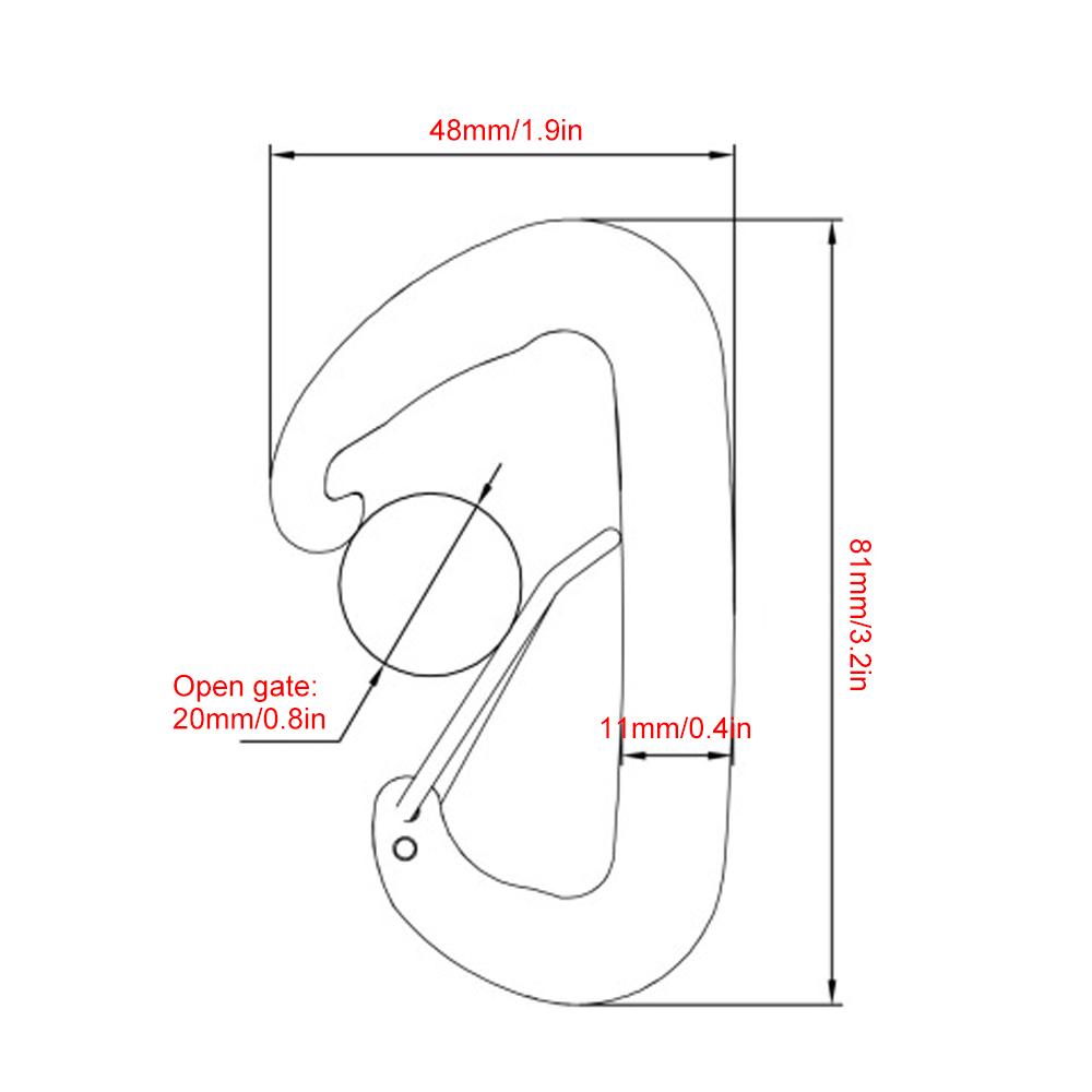 Móc khóa Carabiner chữ D bằng hợp kim nhôm tiện dụng