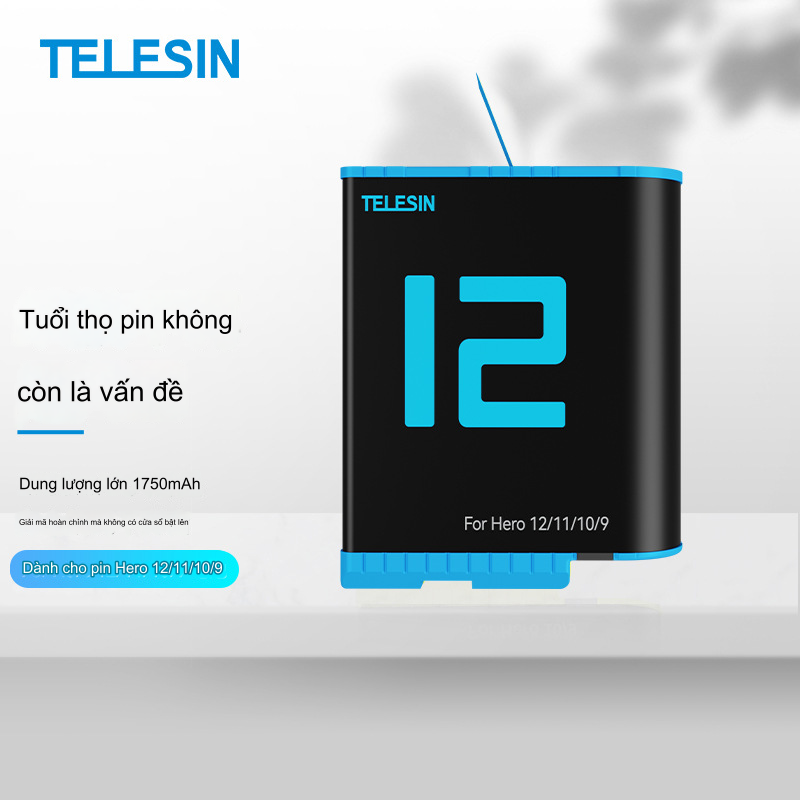Pin Telesin cho GoPro Hero 9, GoPro Hero 10, GoPro Hero 11, GoPro Hero 12