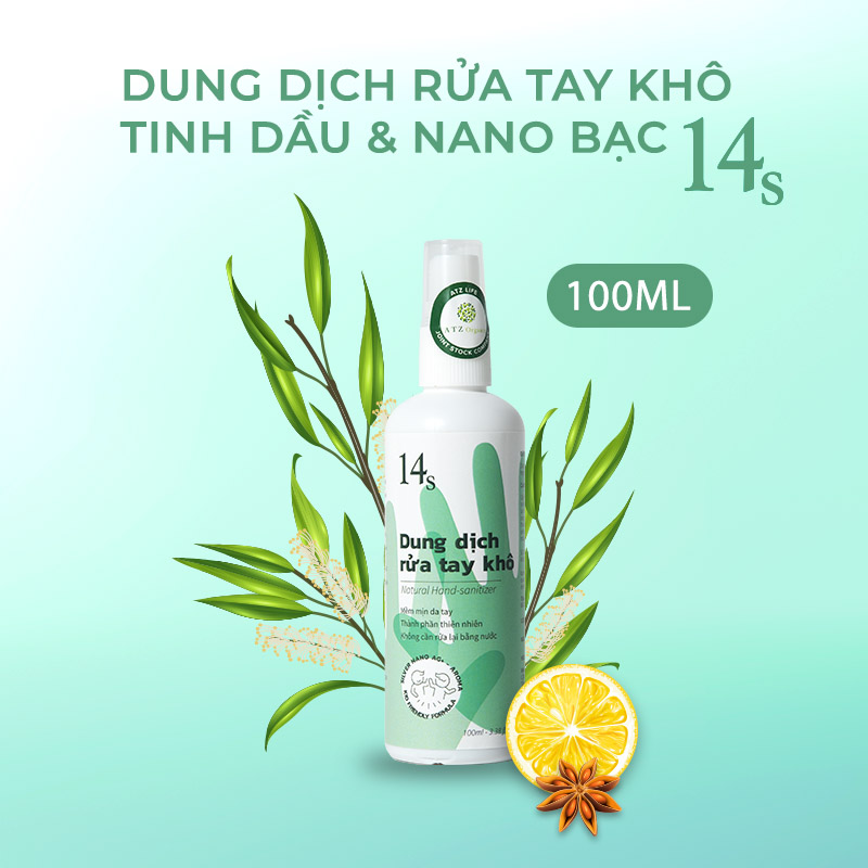 Dung dịch rửa tay khô từ tinh dầu thiên nhiên và nano bạc 14s