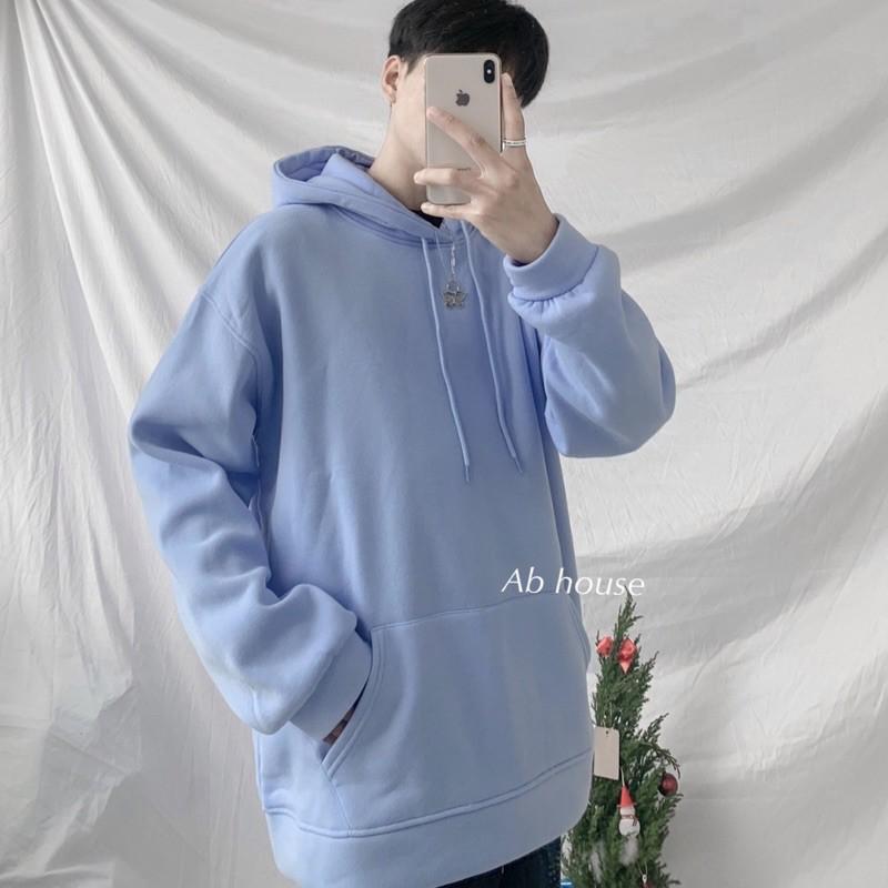 Hoodie trơn basic unisex, Áo mũ Hoodie Unisex nỉ bông trơn basic cặp đôi nam nữ Oversize Ulzzang Hàn Quốc thu đông form rộng 5 MÀU, Áo khoác Hoodie chui đầu nam nữ màu trơn form basic giá rẻ, áo khoác nam có mũ chùm đầu