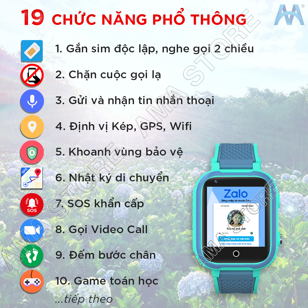 Đồng hồ Thông minh Trẻ em Gắn sim Định vị GPS có ZaIo Google dịch Translate Youtube Zing Mp3 Whatsapp Line Nghe gọi Nhắn tin SMS kết nối Wifi 4G tai nghe loa Bluetooth AMA Smart watch LT21 Android 2023 Hàng nhập khẩu