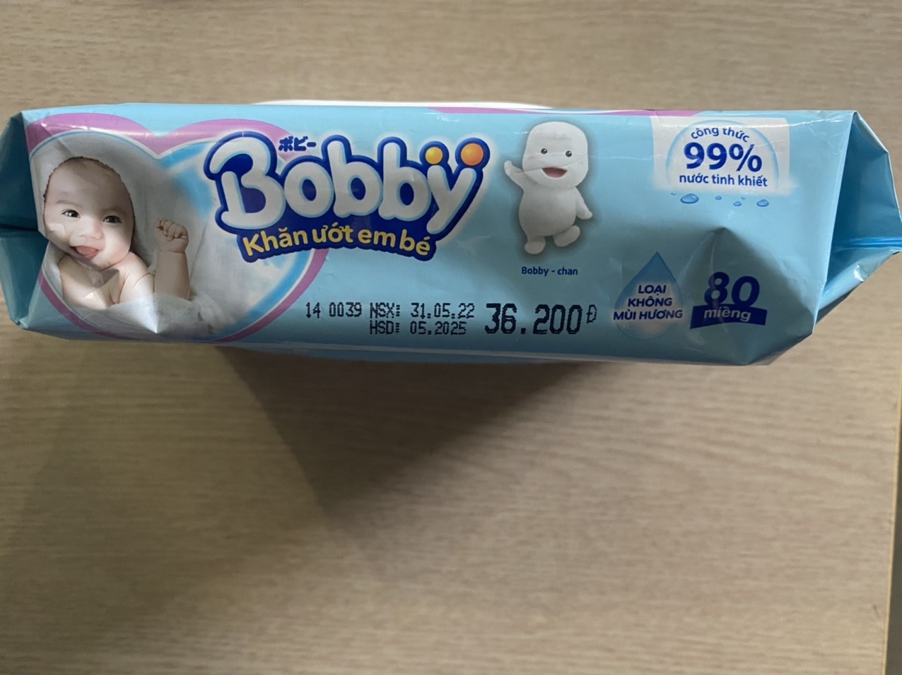COMBO 2 GÓI Khăn Ướt Bobby Care không mùi 80 TỜ